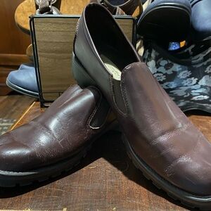 Women’s Brown Leather Slip-On Shoes